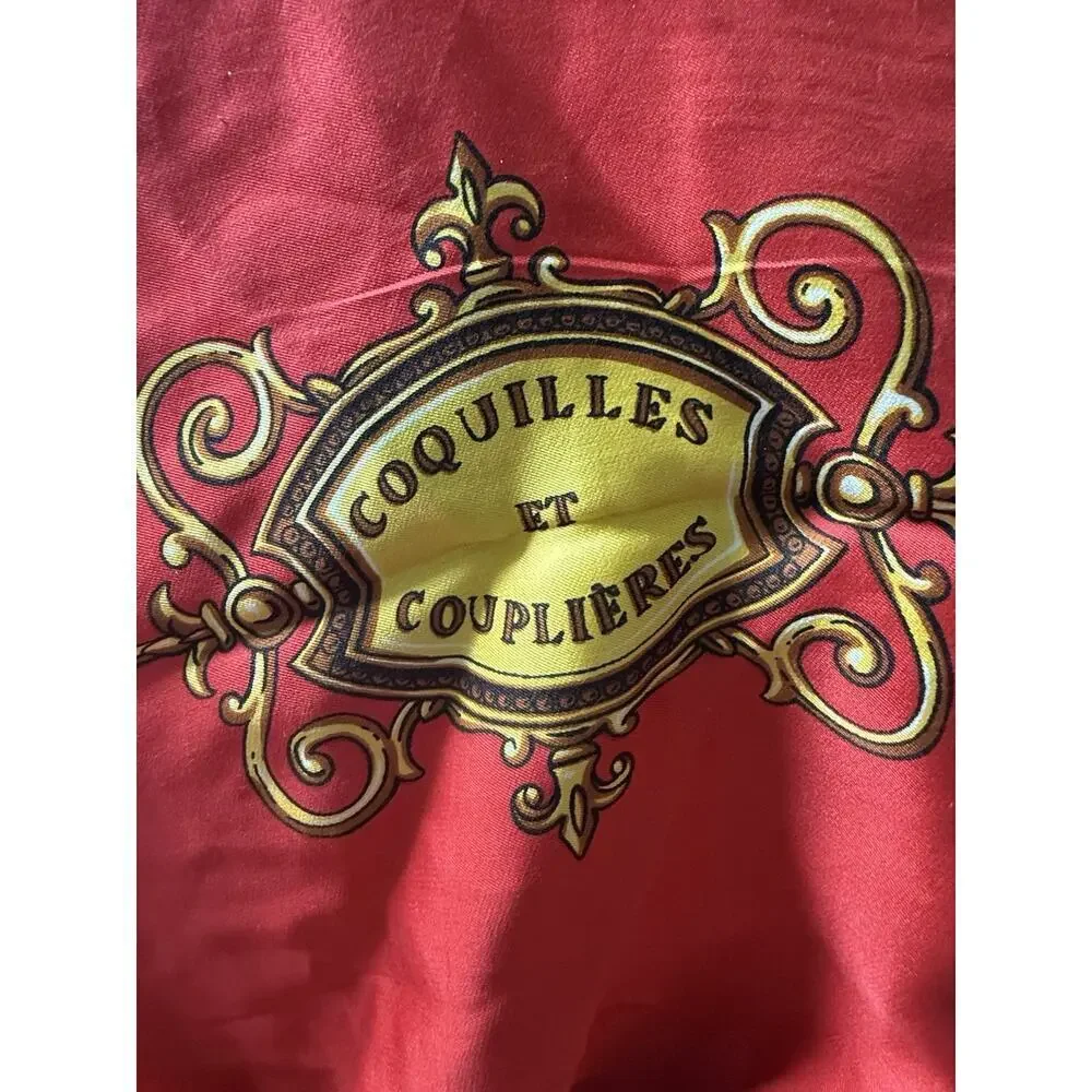 Comtesse De Paris Silk Scarf Vintage Equestrian Red Blue Career Capsule Cocktail